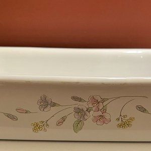 Vintage Corning Ware Pastel Bouquet A-21-93 Open Roaster Lasagna Baking Pan